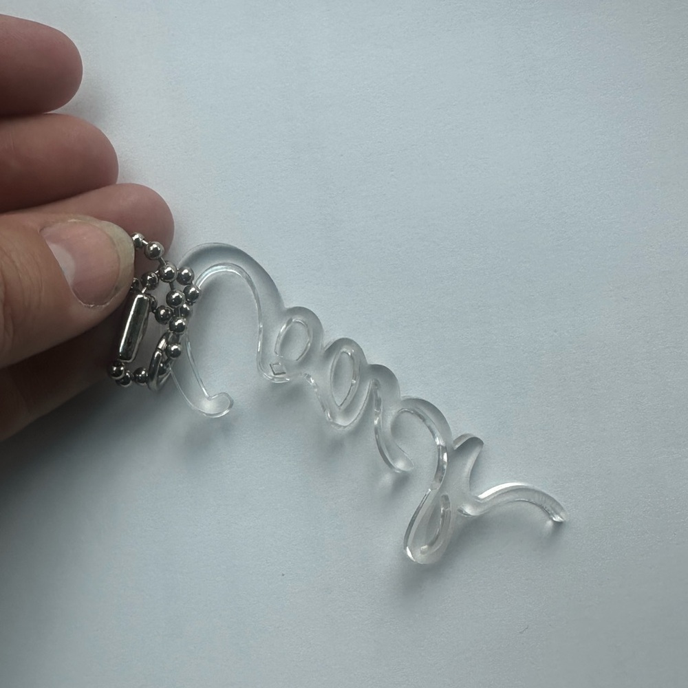 Coach Poppy Clear Script Tag Keychain - Picture 12 of 13